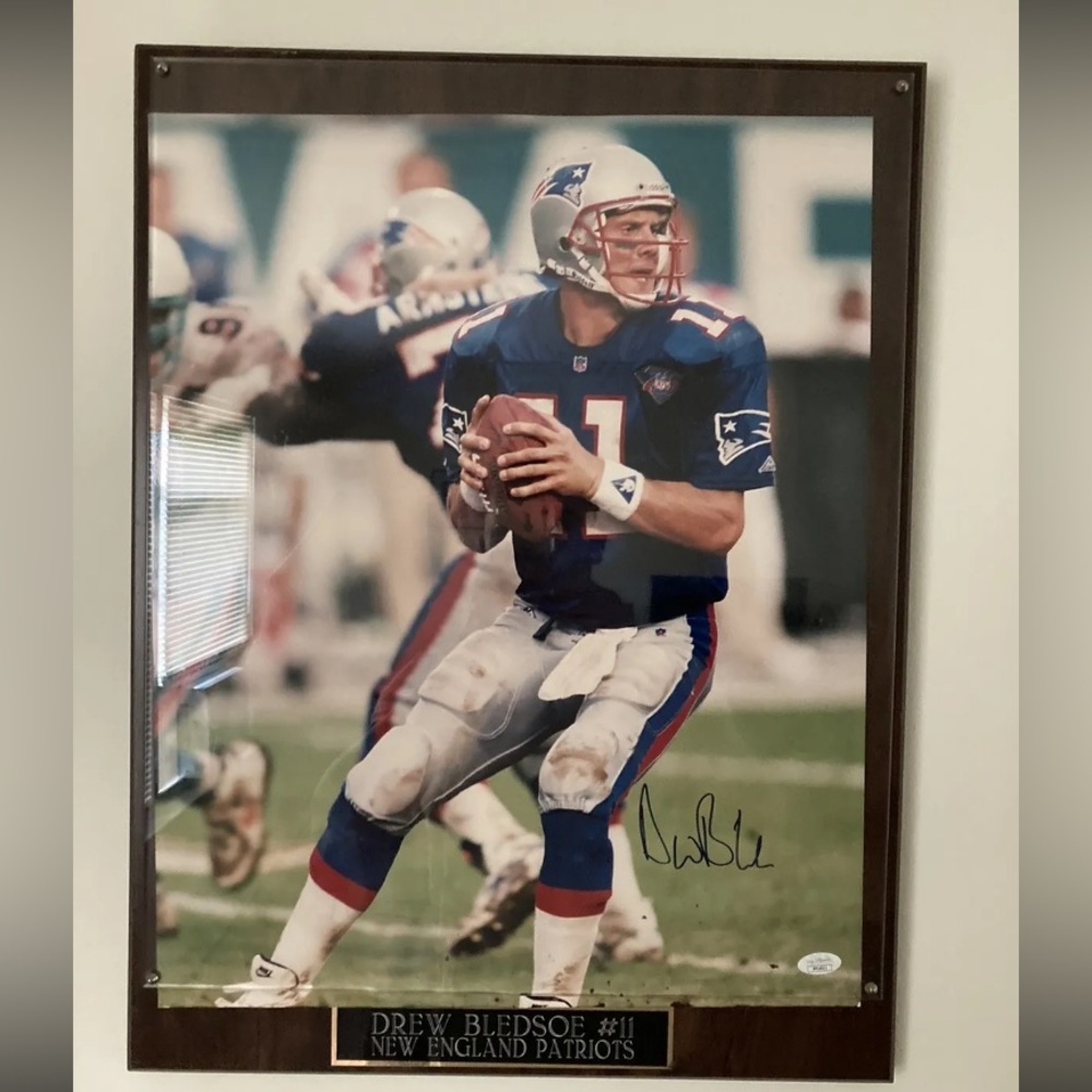 Drew Bledsoe Signed Framed Photo with JSA CoA